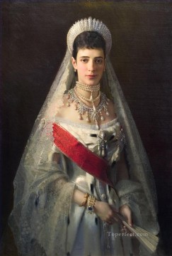 Ivan Kramskoi Painting - Retrato de la emperatriz María Feodorovna demócrata Ivan Kramskoi